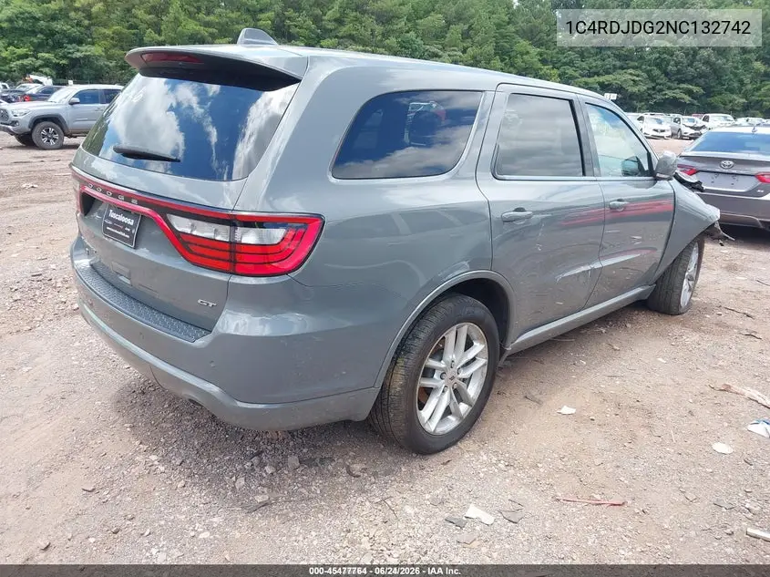 1C4RDJDG2NC132742 2022 Dodge Durango Gt Plus Awd