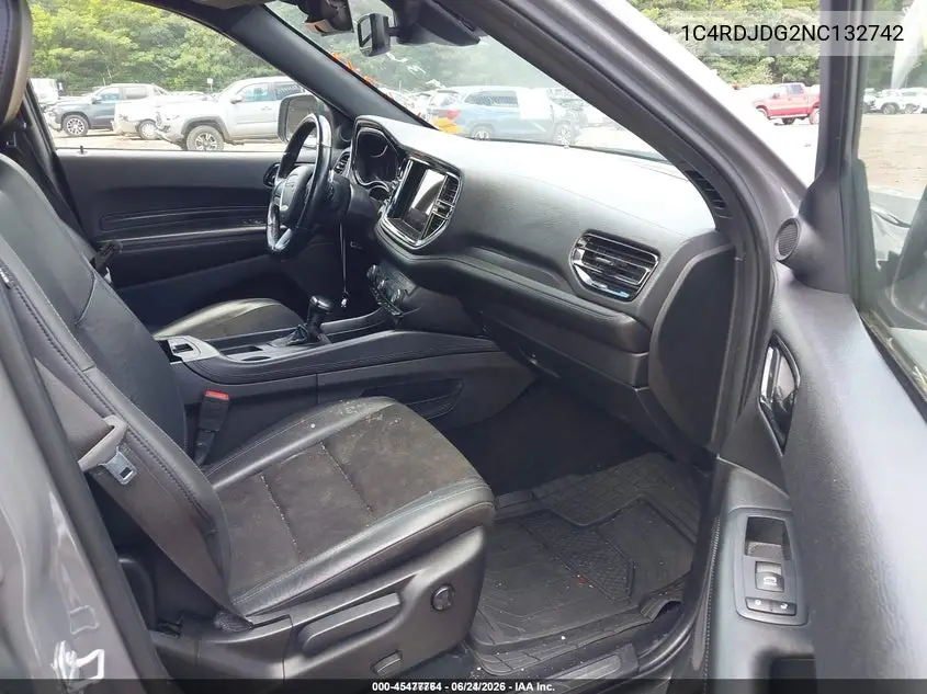 1C4RDJDG2NC132742 2022 Dodge Durango Gt Plus Awd