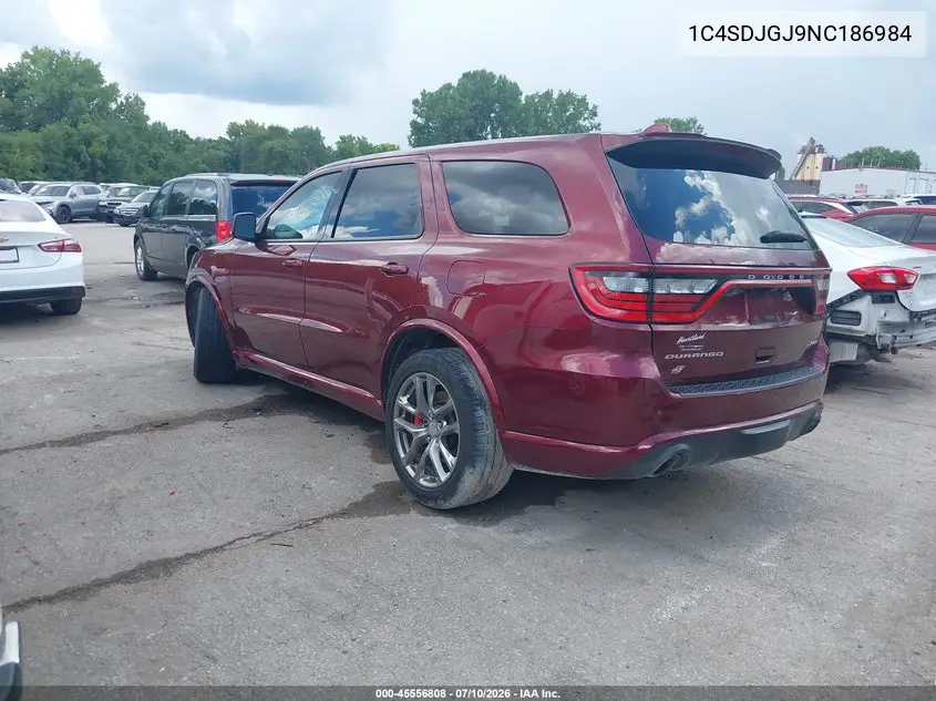 2022 Dodge Durango Srt 392 Awd VIN: 1C4SDJGJ9NC186984 Lot: 45556808