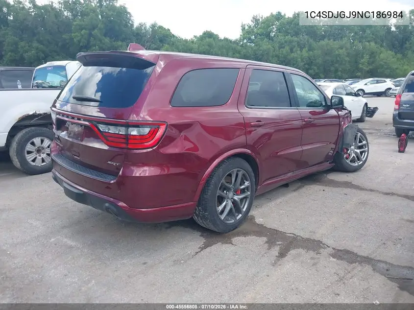 2022 Dodge Durango Srt 392 Awd VIN: 1C4SDJGJ9NC186984 Lot: 45556808