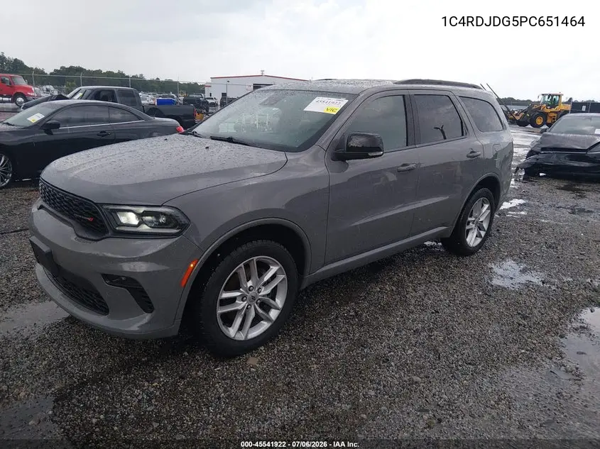 2023 Dodge Durango Gt Plus Awd VIN: 1C4RDJDG5PC651464 Lot: 45541922