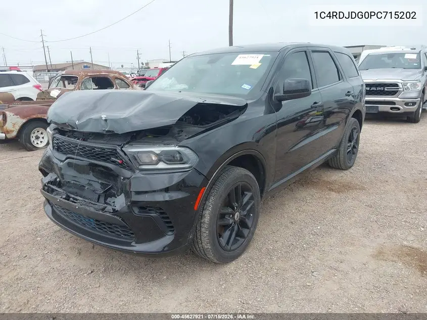 2023 Dodge Durango Gt Awd VIN: 1C4RDJDG0PC715202 Lot: 45627921