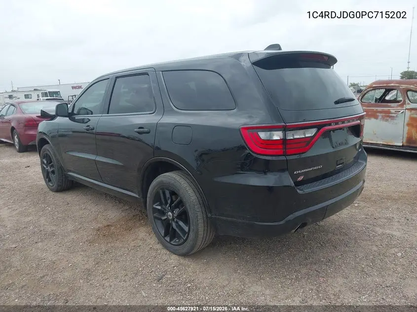 2023 Dodge Durango Gt Awd VIN: 1C4RDJDG0PC715202 Lot: 45627921