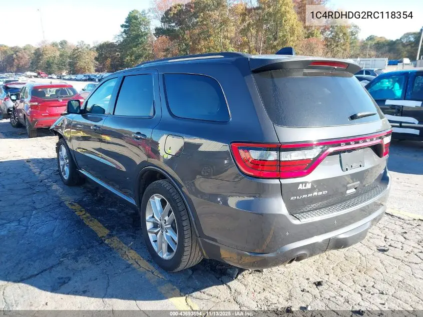 1C4RDHDG2RC118354 2024 Dodge Durango Gt Plus Rwd