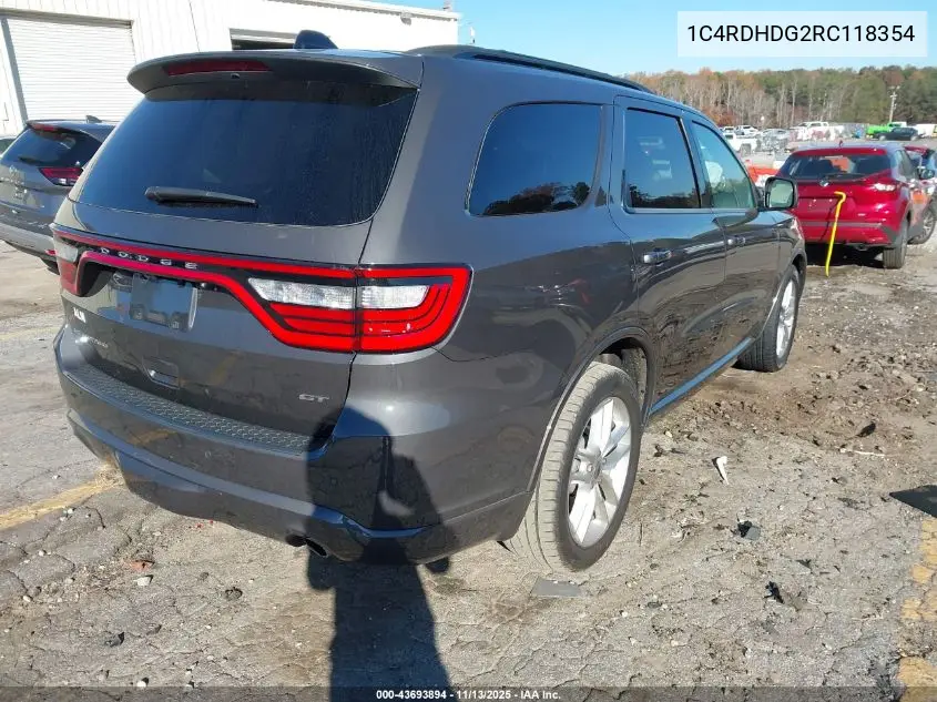 1C4RDHDG2RC118354 2024 Dodge Durango Gt Plus Rwd