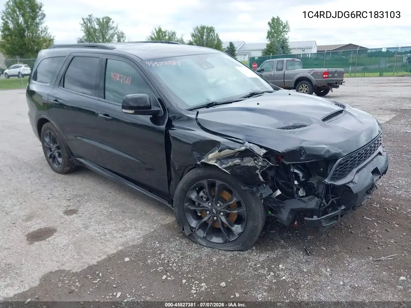 2024 Dodge Durango Gt Plus Awd VIN: 1C4RDJDG6RC183103 Lot: 45527381