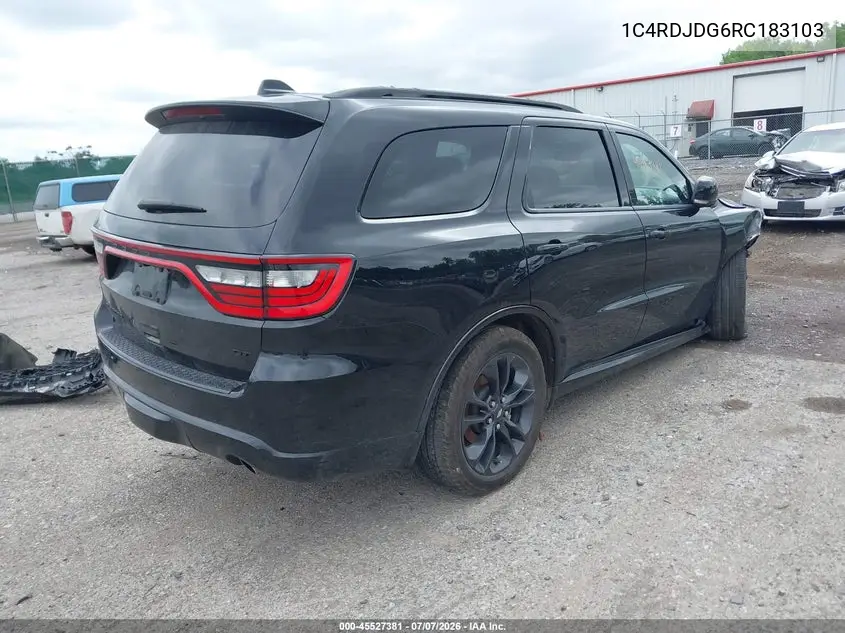 2024 Dodge Durango Gt Plus Awd VIN: 1C4RDJDG6RC183103 Lot: 45527381