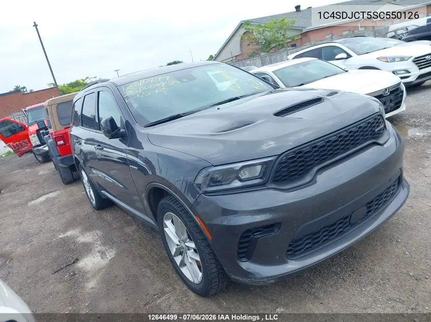 2025 Dodge Durango R/T VIN: 1C4SDJCT5SC550126 Lot: 12646499