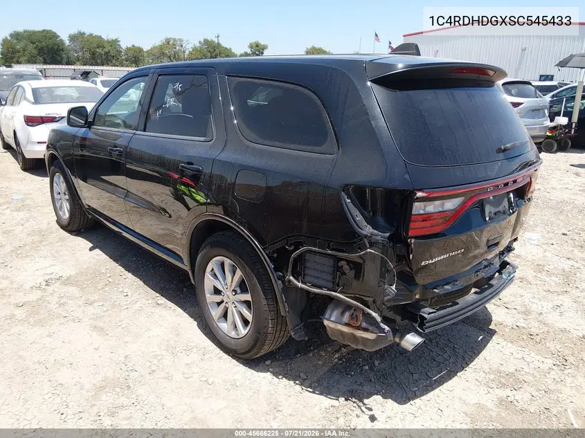 2025 Dodge Durango Gt Rwd VIN: 1C4RDHDGXSC545433 Lot: 45666225