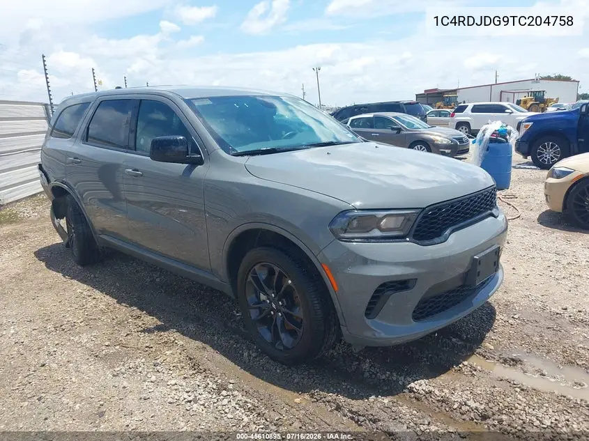 2026 Dodge Durango Gt Awd VIN: 1C4RDJDG9TC204758 Lot: 45610895