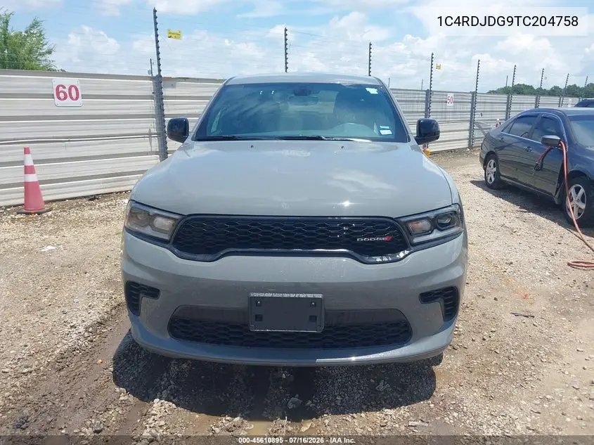 2026 Dodge Durango Gt Awd VIN: 1C4RDJDG9TC204758 Lot: 45610895