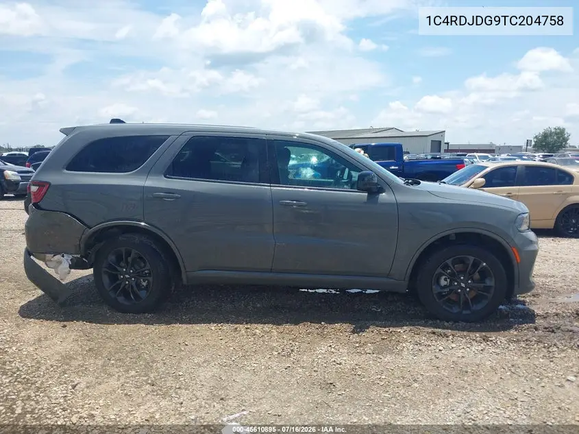2026 Dodge Durango Gt Awd VIN: 1C4RDJDG9TC204758 Lot: 45610895