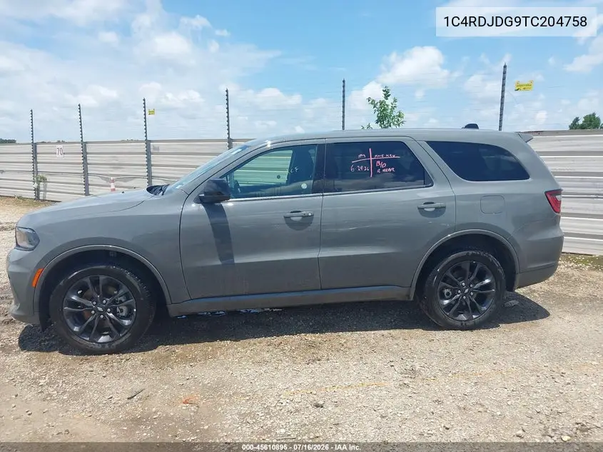 2026 Dodge Durango Gt Awd VIN: 1C4RDJDG9TC204758 Lot: 45610895
