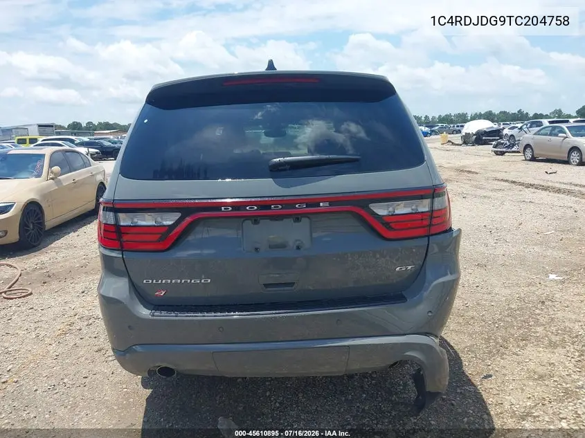 2026 Dodge Durango Gt Awd VIN: 1C4RDJDG9TC204758 Lot: 45610895