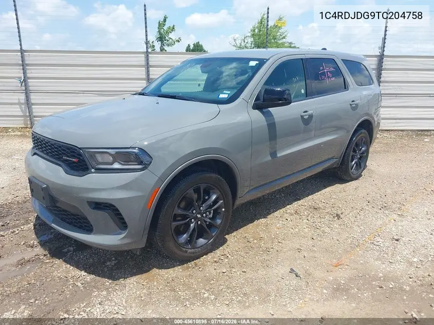2026 Dodge Durango Gt Awd VIN: 1C4RDJDG9TC204758 Lot: 45610895