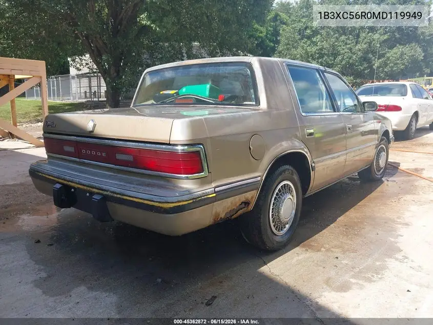 1991 Dodge Dynasty Le VIN: 1B3XC56R0MD119949 Lot: 45362872