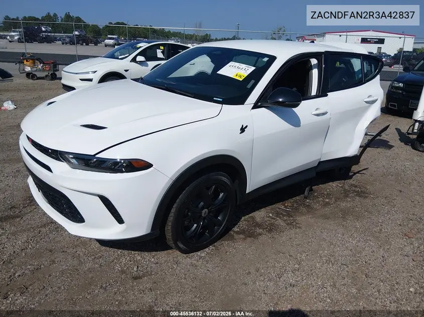 2024 Dodge Hornet Gt Awd VIN: ZACNDFAN2R3A42837 Lot: 45536132