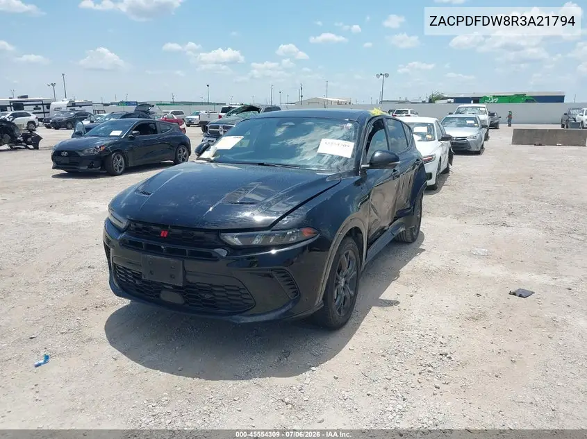 2024 Dodge Hornet R/T Plus Eawd VIN: ZACPDFDW8R3A21794 Lot: 45554309