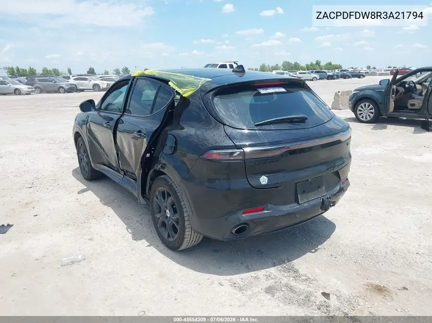 2024 Dodge Hornet R/T Plus Eawd VIN: ZACPDFDW8R3A21794 Lot: 45554309