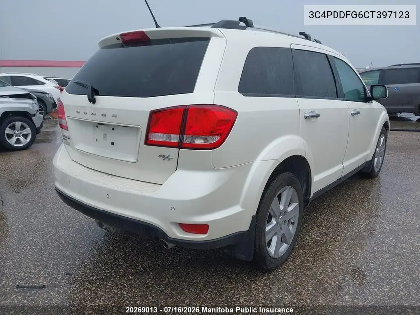 2012 Dodge Journey R/T VIN: 3C4PDDFG6CT397123 Lot: 20269013