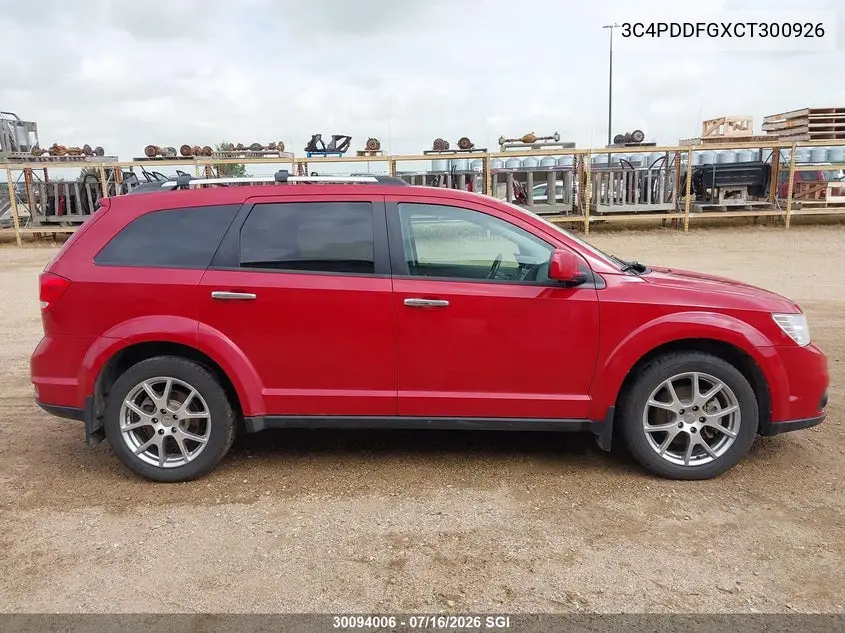 2012 Dodge Journey R/T VIN: 3C4PDDFGXCT300926 Lot: 30094006