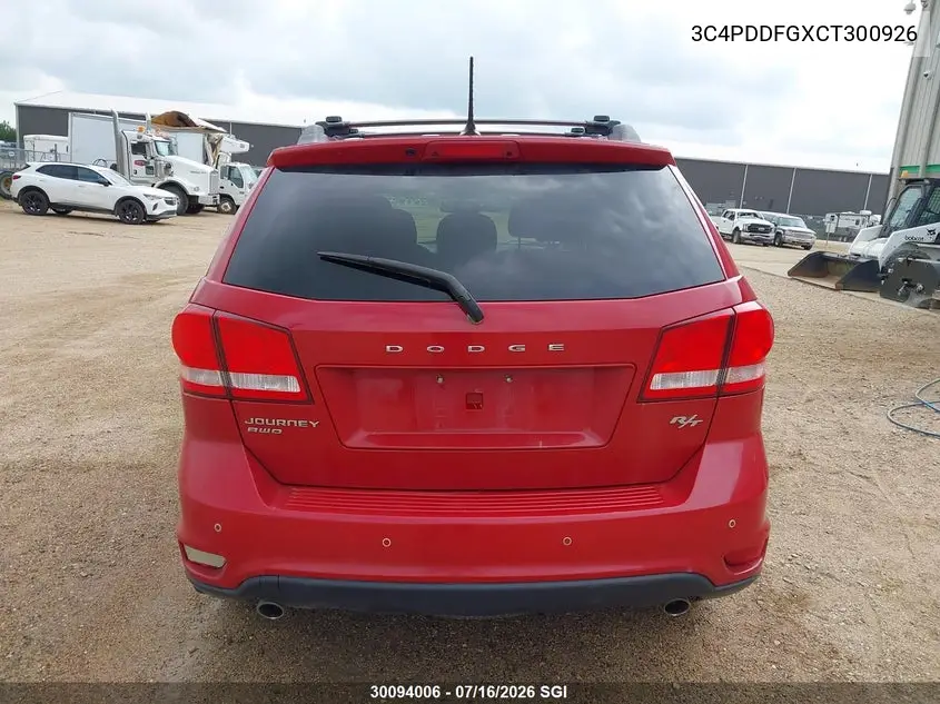 2012 Dodge Journey R/T VIN: 3C4PDDFGXCT300926 Lot: 30094006