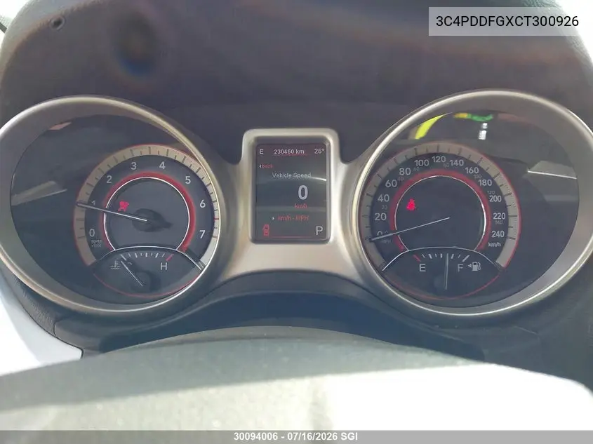 2012 Dodge Journey R/T VIN: 3C4PDDFGXCT300926 Lot: 30094006