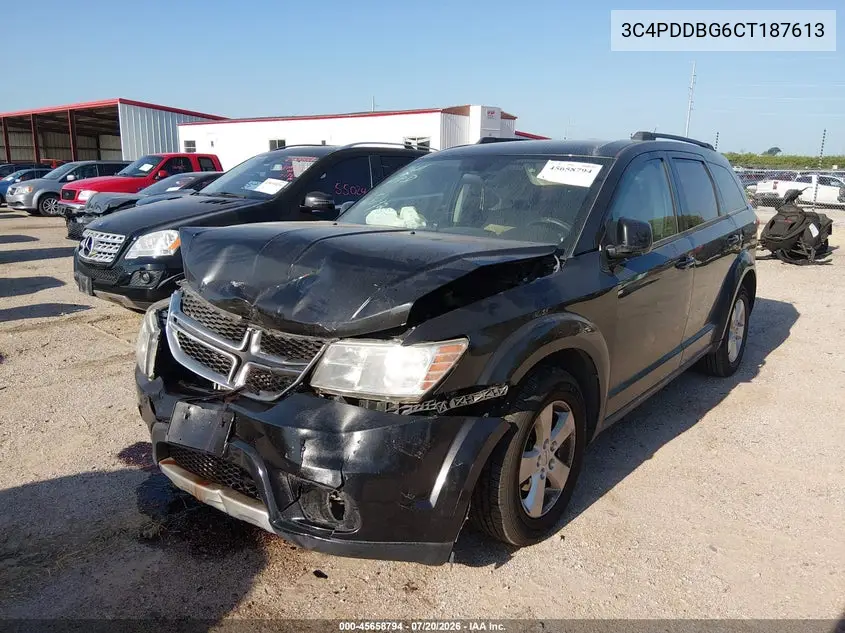 2012 Dodge Journey Sxt VIN: 3C4PDDBG6CT187613 Lot: 45658794