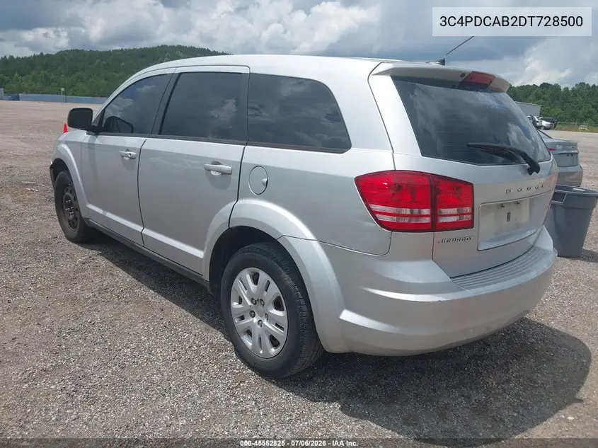 2013 Dodge Journey American Value Pkg/Se VIN: 3C4PDCAB2DT728500 Lot: 45552825