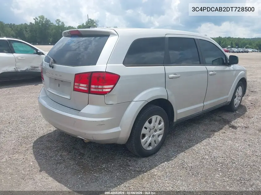 2013 Dodge Journey American Value Pkg/Se VIN: 3C4PDCAB2DT728500 Lot: 45552825