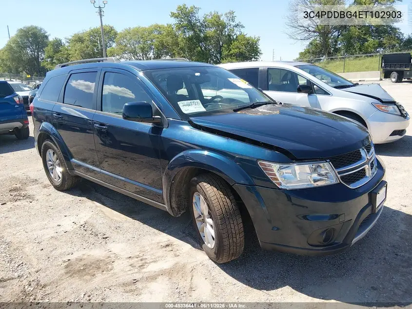 2014 Dodge Journey Sxt VIN: 3C4PDDBG4ET102903 Lot: 45336441