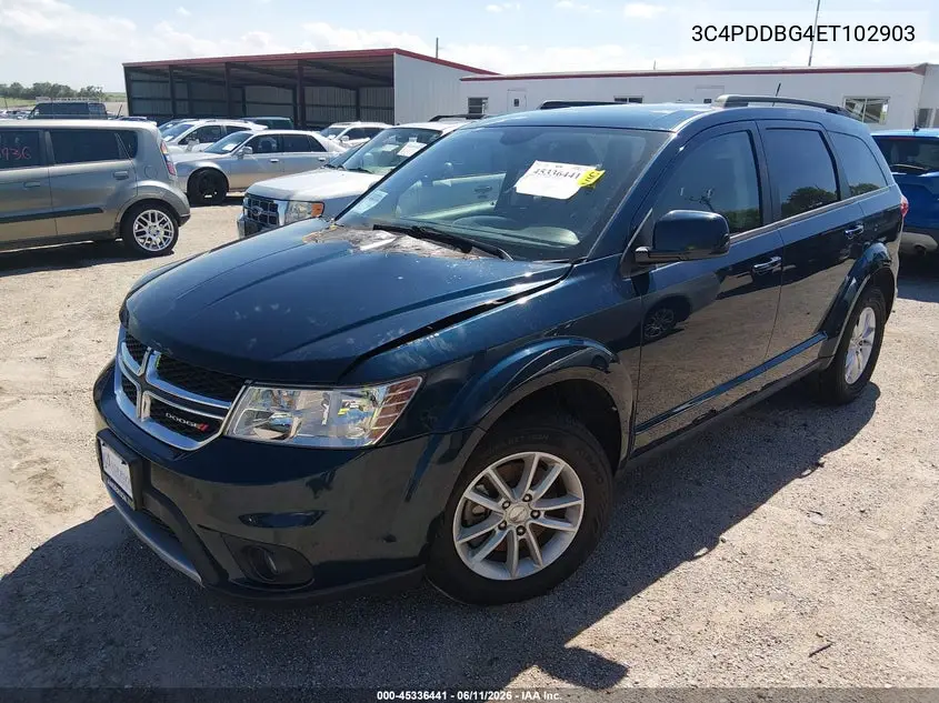 2014 Dodge Journey Sxt VIN: 3C4PDDBG4ET102903 Lot: 45336441