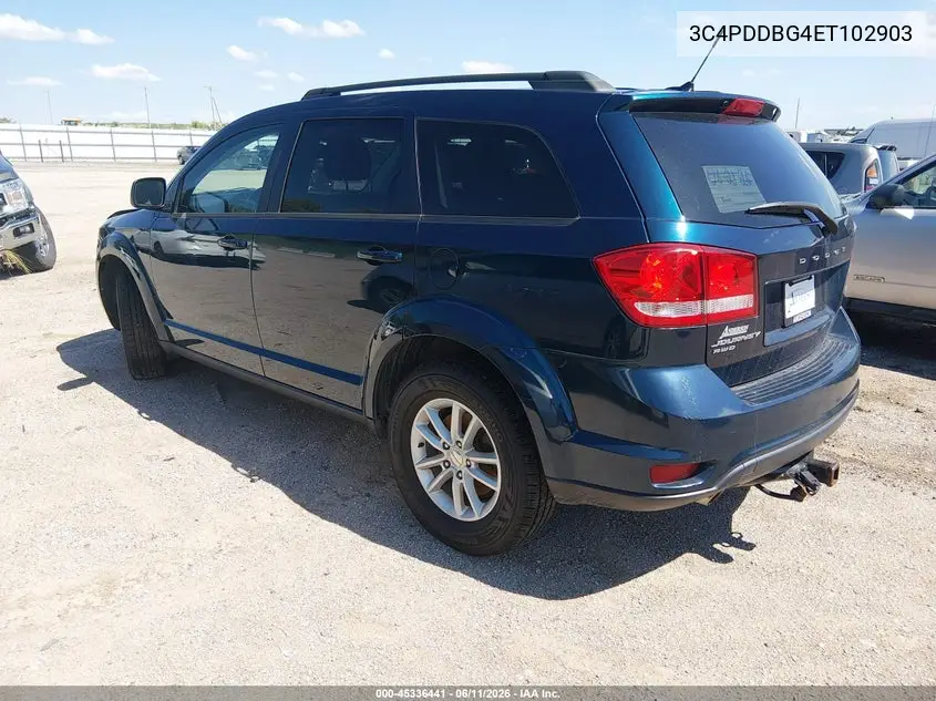 2014 Dodge Journey Sxt VIN: 3C4PDDBG4ET102903 Lot: 45336441