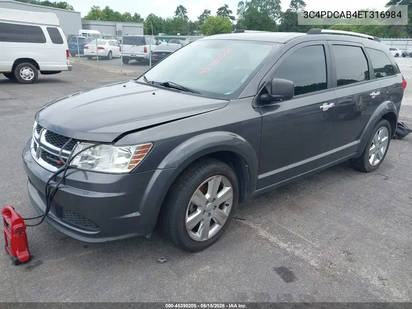 2014 Dodge Journey Se VIN: 3C4PDCAB4ET316984 Lot: 45390205