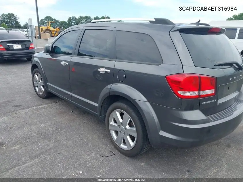 2014 Dodge Journey Se VIN: 3C4PDCAB4ET316984 Lot: 45390205
