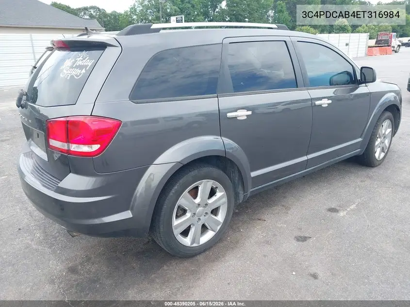 2014 Dodge Journey Se VIN: 3C4PDCAB4ET316984 Lot: 45390205