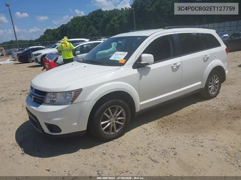 2014 Dodge Journey Sxt VIN: 3C4PDCBG2ET127759 Lot: 45670423