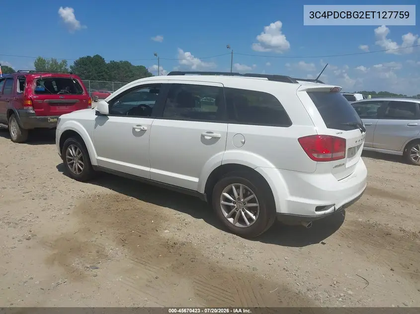 2014 Dodge Journey Sxt VIN: 3C4PDCBG2ET127759 Lot: 45670423