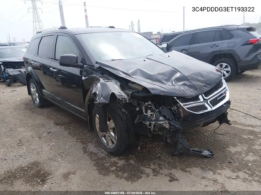 2014 Dodge Journey Limited VIN: 3C4PDDDG3ET193322 Lot: 45681168