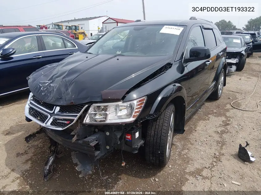 2014 Dodge Journey Limited VIN: 3C4PDDDG3ET193322 Lot: 45681168