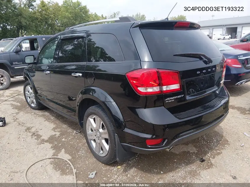 2014 Dodge Journey Limited VIN: 3C4PDDDG3ET193322 Lot: 45681168