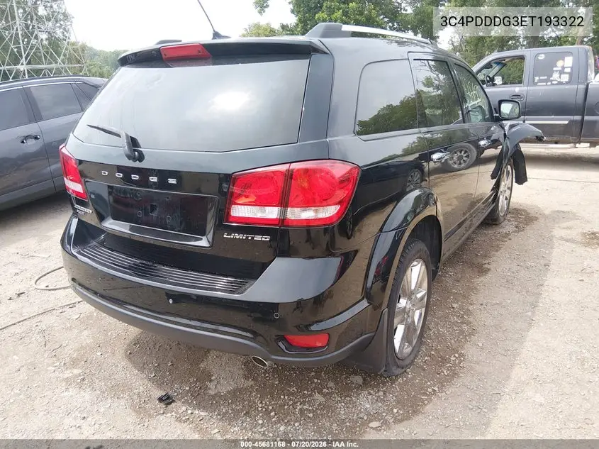 2014 Dodge Journey Limited VIN: 3C4PDDDG3ET193322 Lot: 45681168