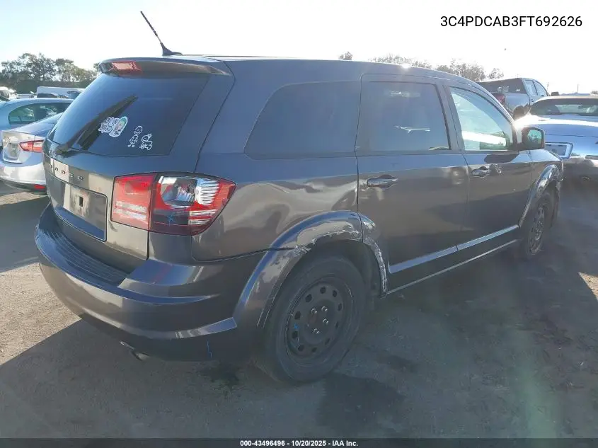 3C4PDCAB3FT692626 2015 Dodge Journey American Value Pkg