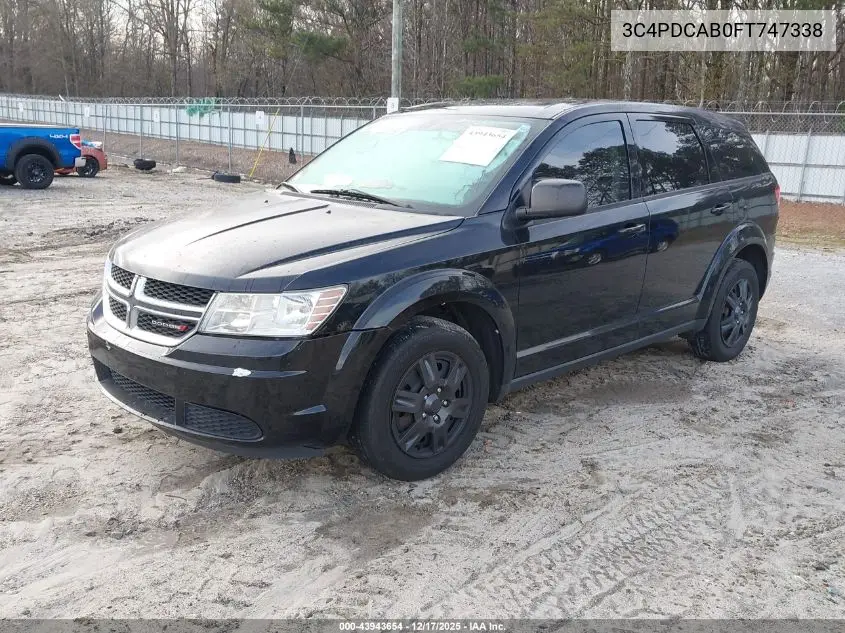 3C4PDCAB0FT747338 2015 Dodge Journey American Value Pkg
