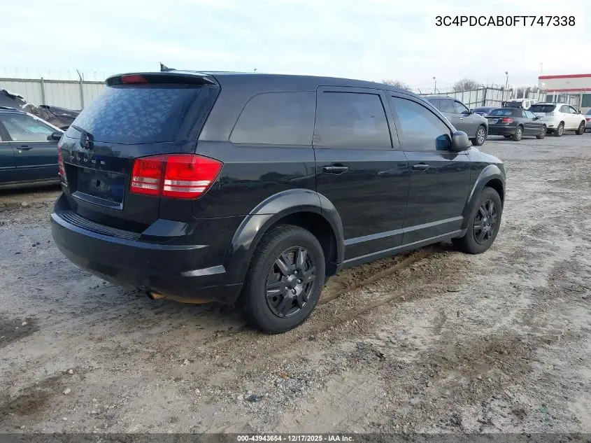 3C4PDCAB0FT747338 2015 Dodge Journey American Value Pkg