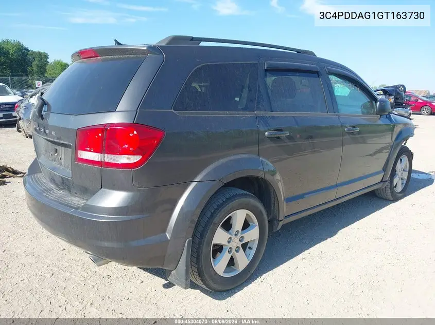 2016 Dodge Journey Se VIN: 3C4PDDAG1GT163730 Lot: 45304070