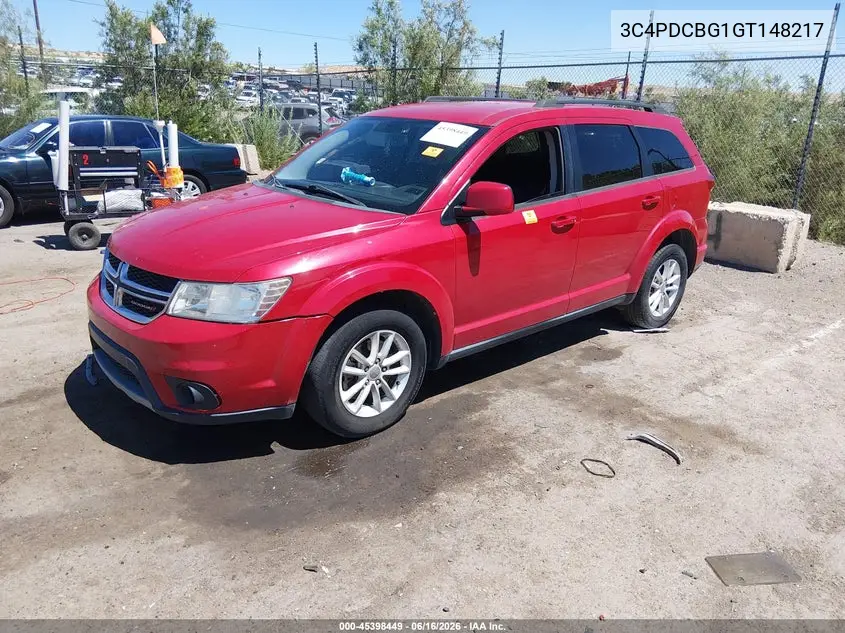 2016 Dodge Journey Sxt VIN: 3C4PDCBG1GT148217 Lot: 45398449