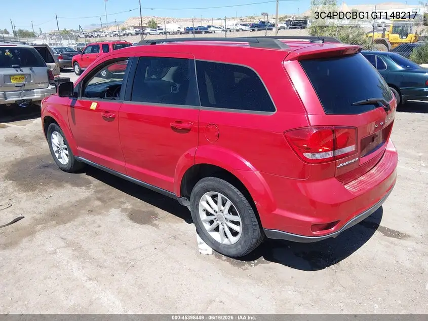 2016 Dodge Journey Sxt VIN: 3C4PDCBG1GT148217 Lot: 45398449