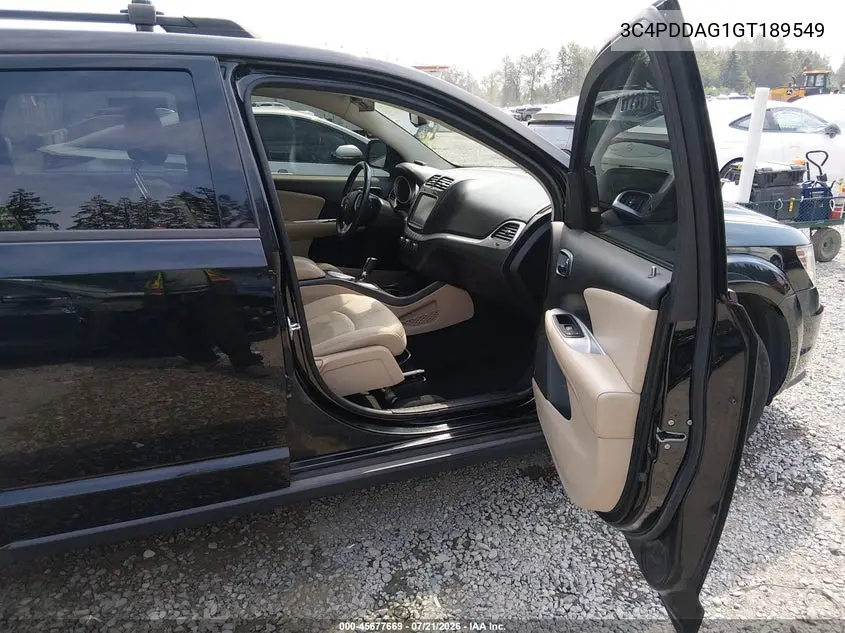 2016 Dodge Journey Se VIN: 3C4PDDAG1GT189549 Lot: 45677669