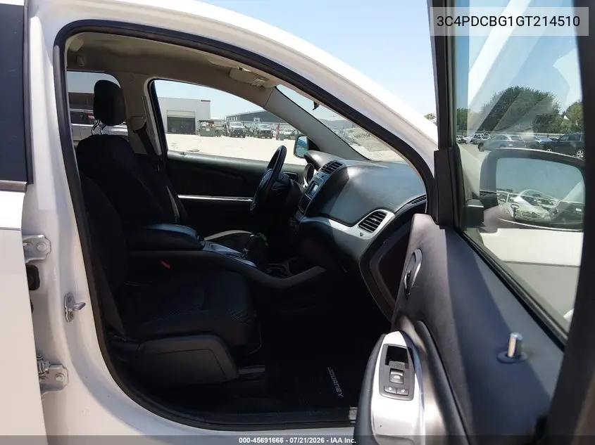 2016 Dodge Journey Sxt VIN: 3C4PDCBG1GT214510 Lot: 45691666